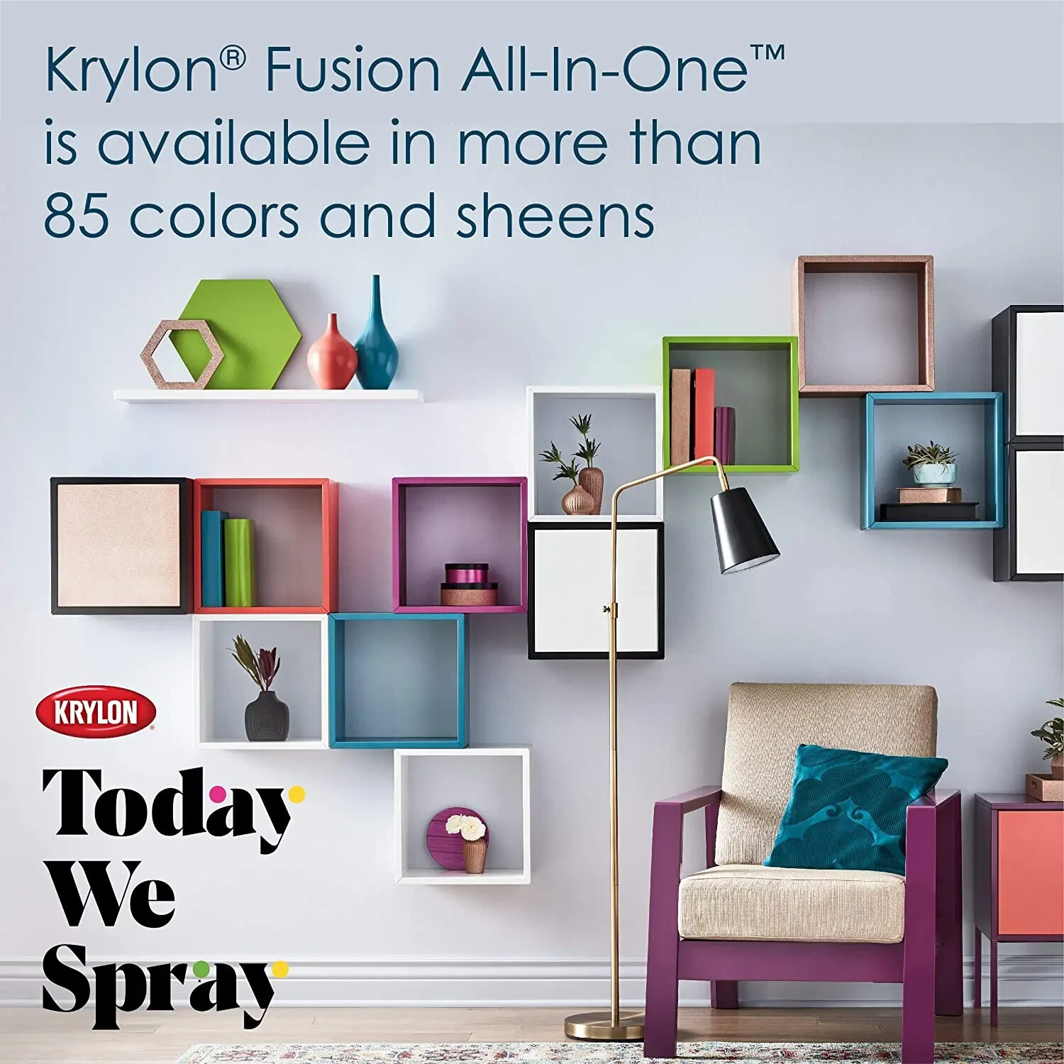 Krylon Fusion All-In-One Spray Paint for Indoor/Outdoor Use, Gloss Black , 12 Oz
