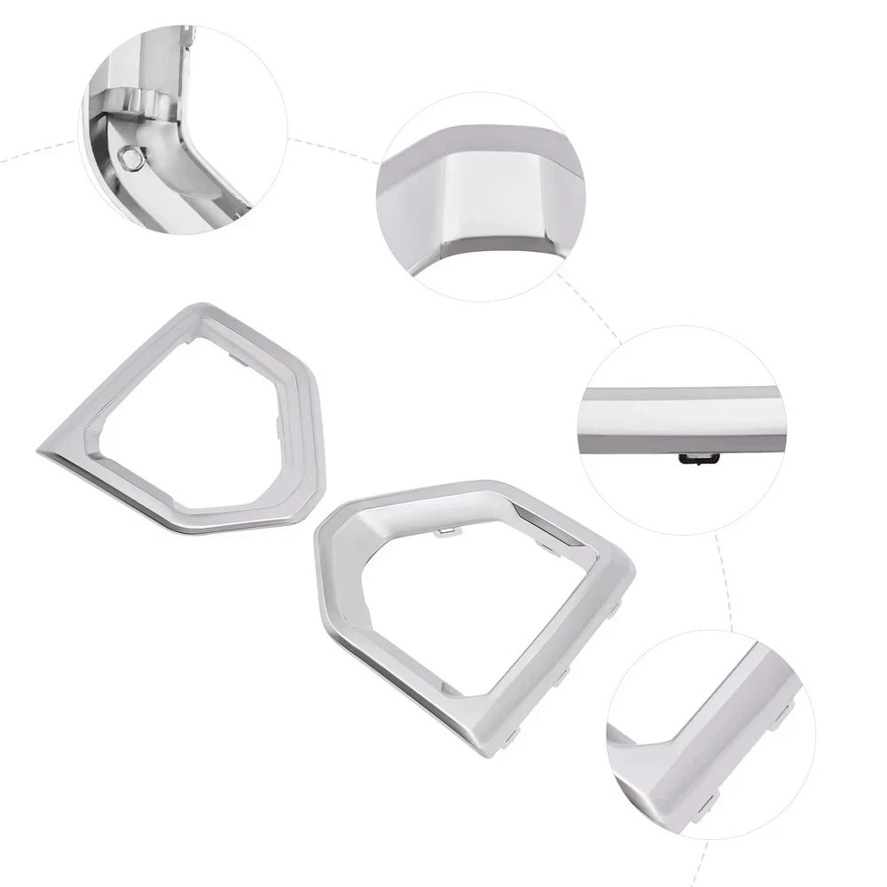 Front Fog Light Bezel Chrome Covers For 2019-2021 Sierra Denali SLT AT4 Excl SLE