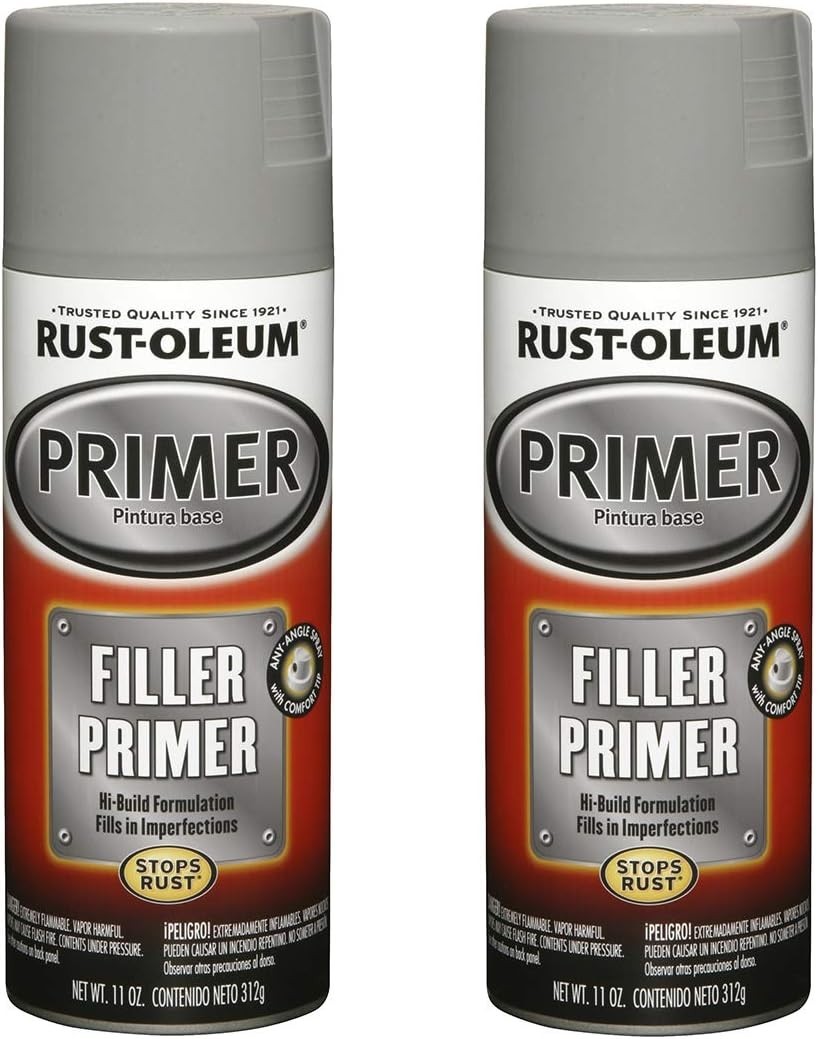 Rust-Oleum 249279-2PK Automotive Filler Primer Spray, 11 oz, Gray, 2 Pack