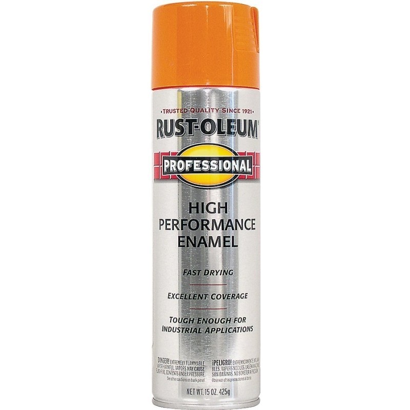 Rust-Oleum 7555838 Safety Spray Paint, Gloss, Safety Orange, 15 oz, Can