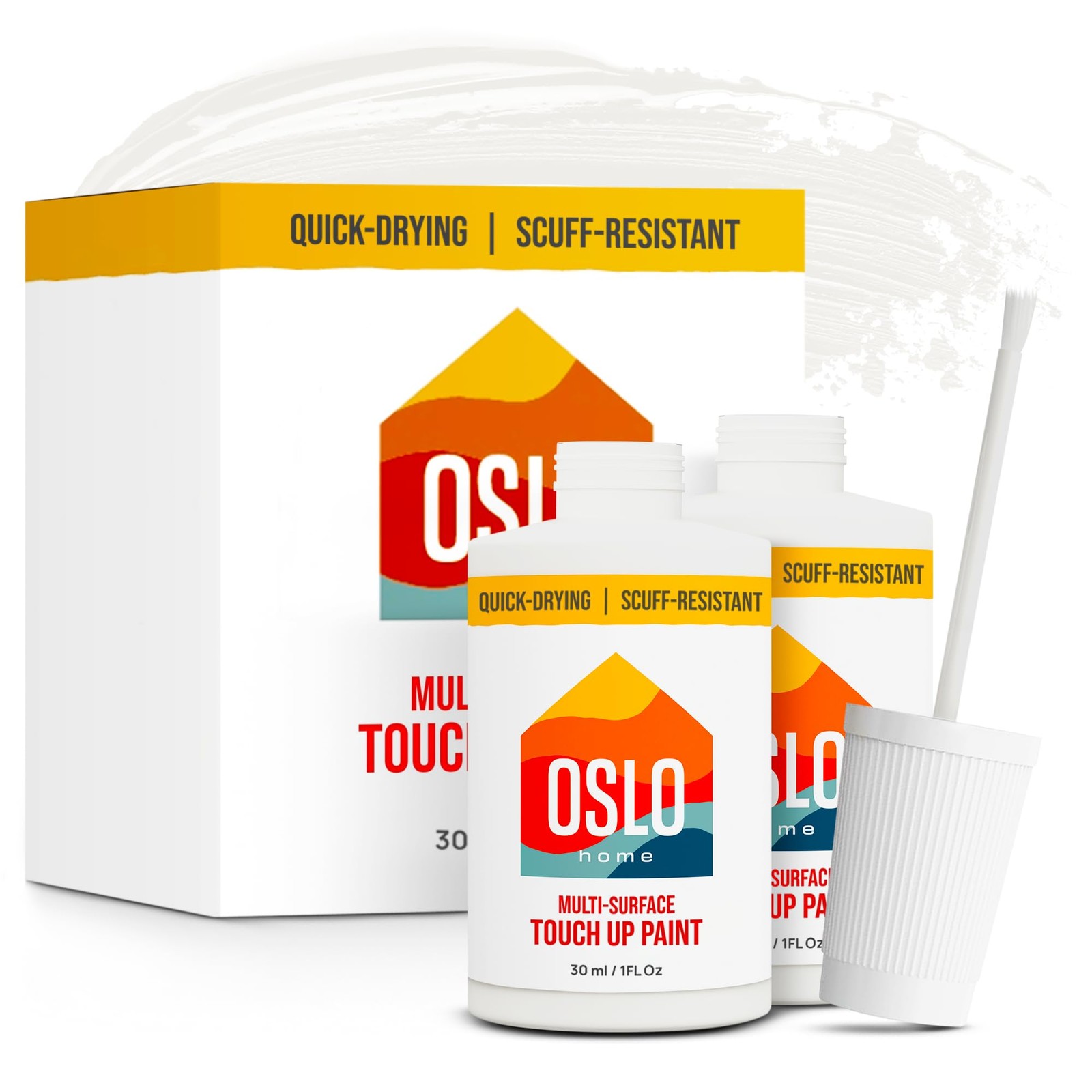 Oslo Home Touch Up Paint, True White, two 1oz., Satin, w/brush in bottle, Qui…
