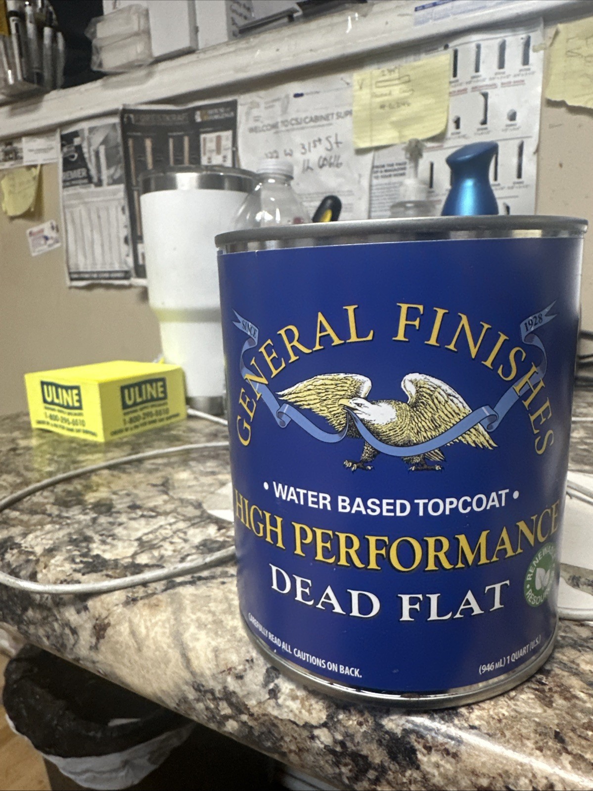 High Performance Water Based Topcoat, 1 Quart, Dead Flat