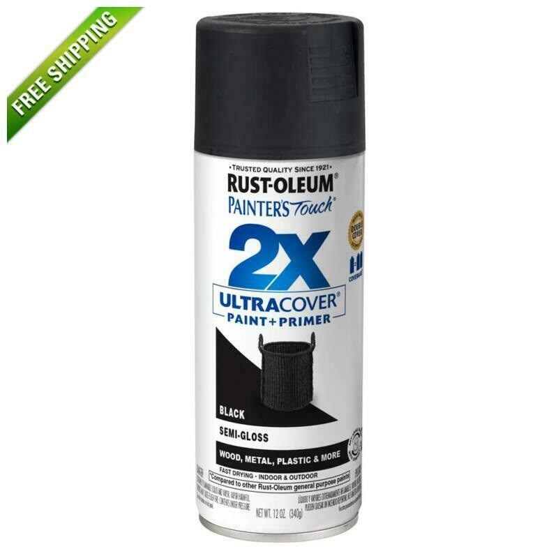 Gloss Black Spray Paint 12-Oz, Premium 2X Ultra-Cover For Metal, Plastic, Wood