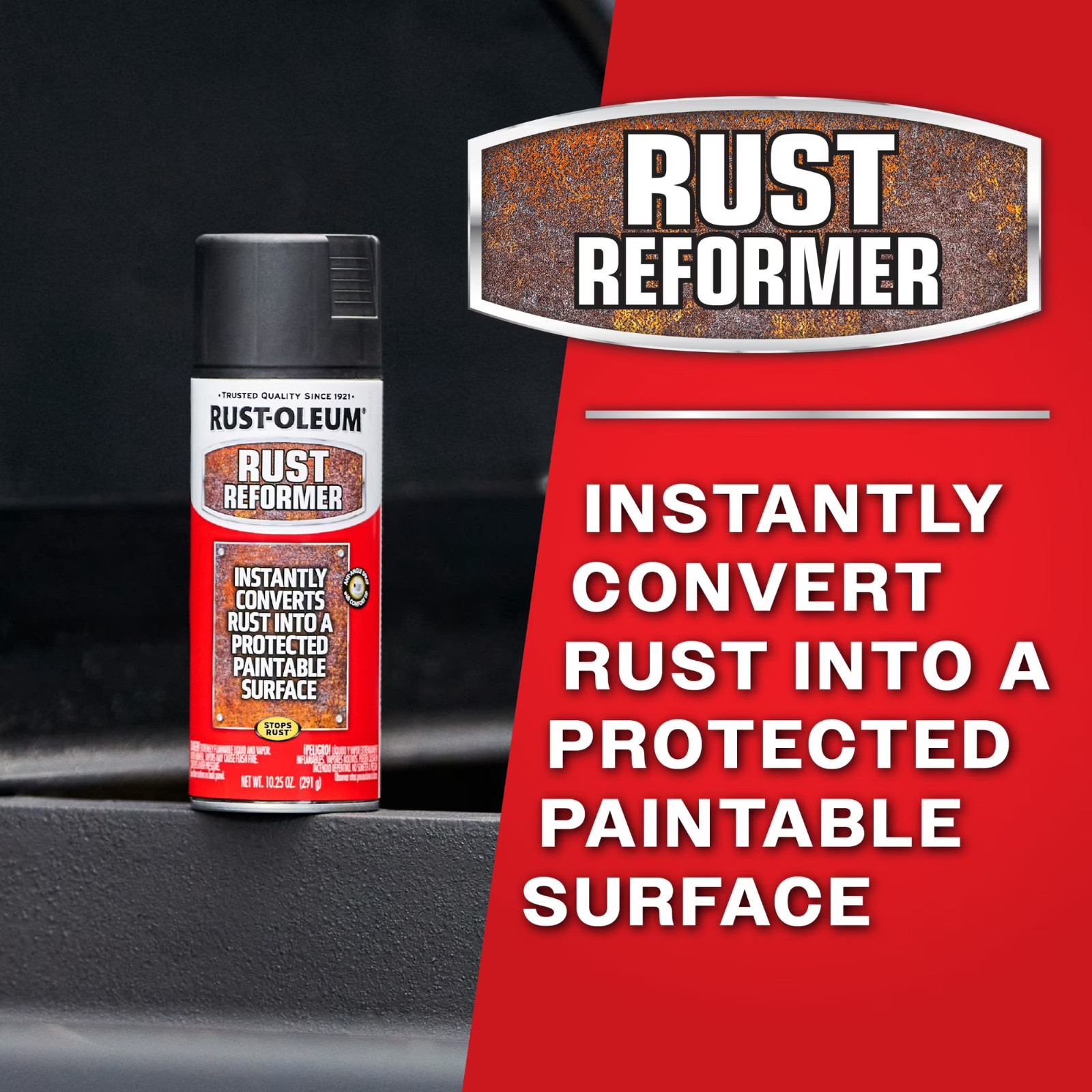 6 Pack,Black,Rust-Oleum Automotive Rust Reformer Flat Spray Paint-248658,10.25oz