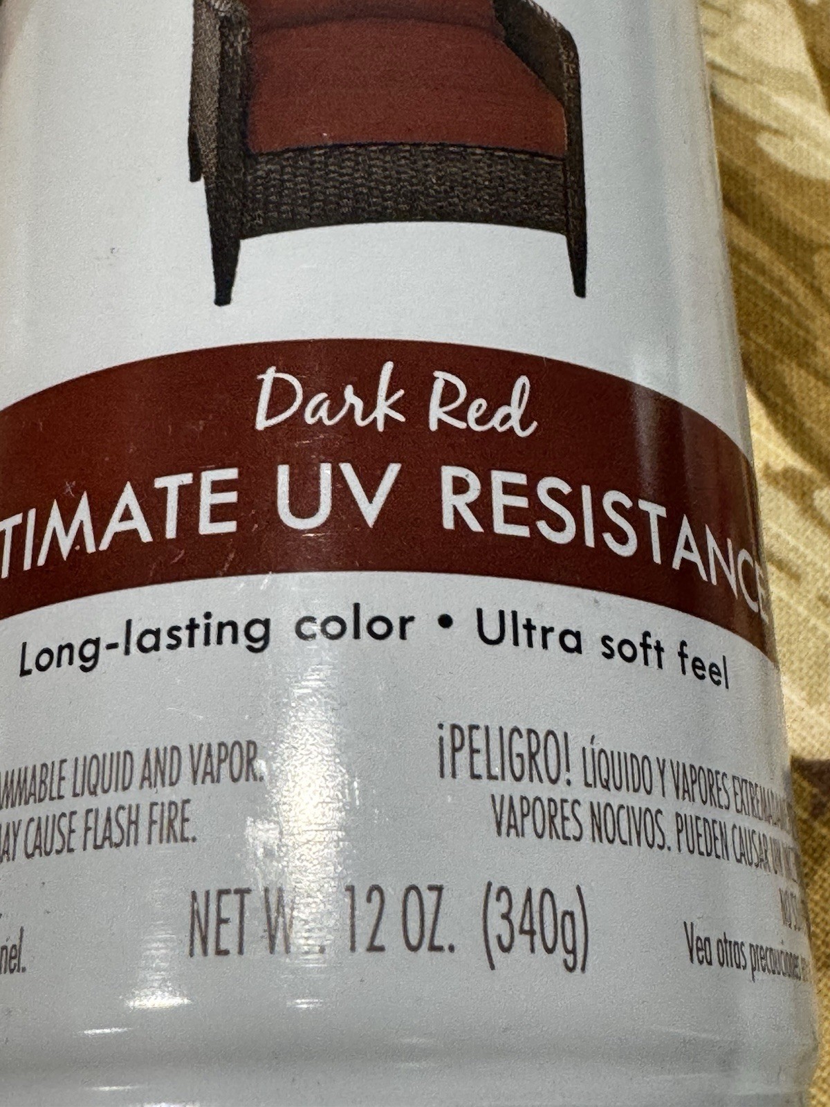 Rust-Oleum Outdoor Fabric Spray Paint, UV & Weather Resistant, 12oz Dark Red