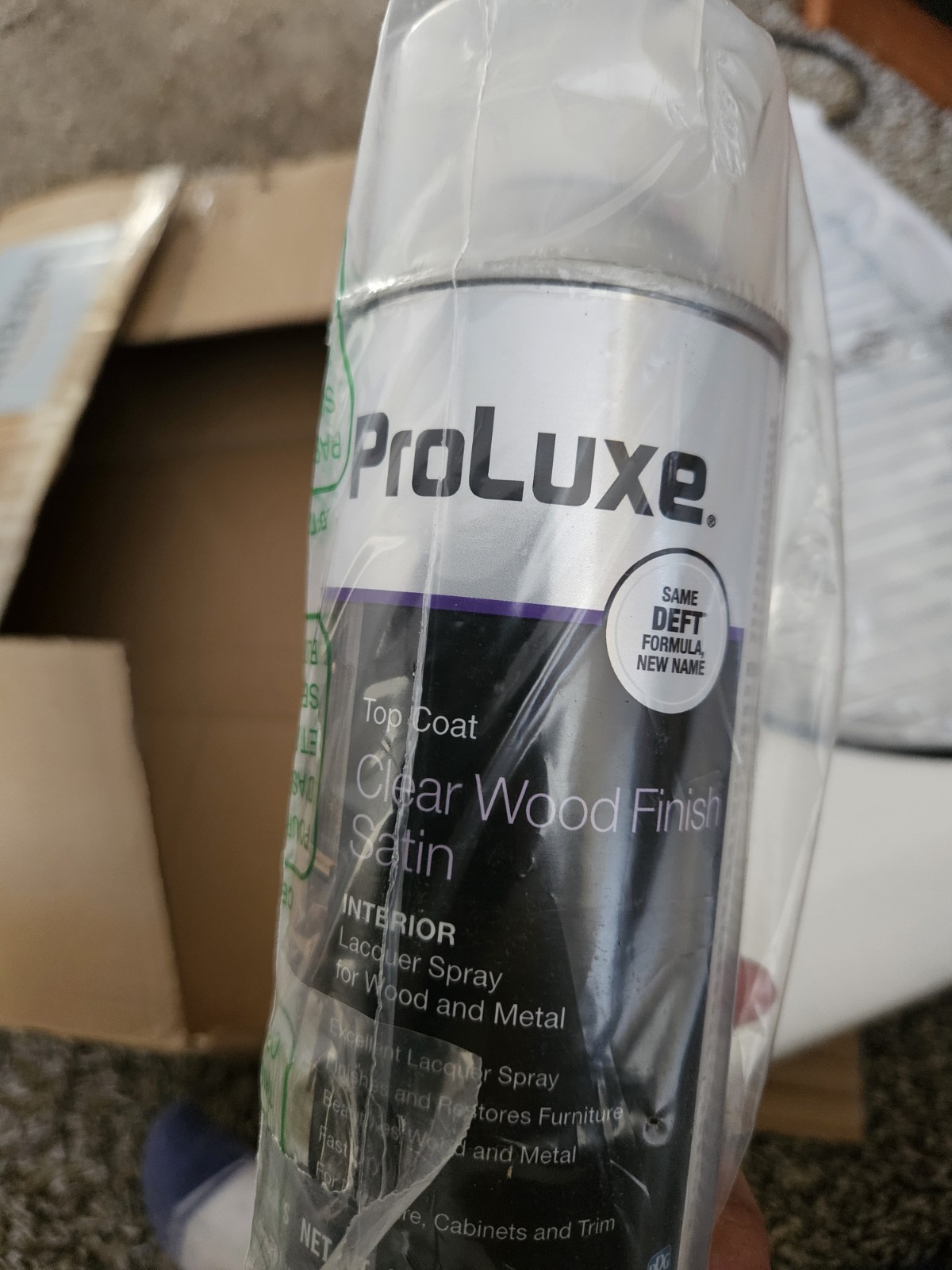ProLuxe Clear Wood Finish Interior Satin Spray Lacquer, 10 oz.