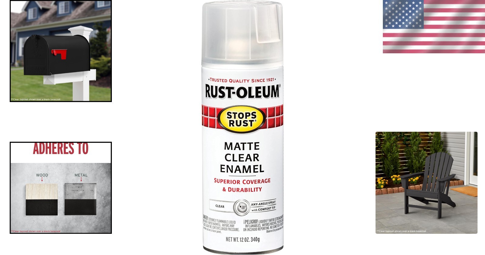 Matte Clear Spray Paint 12 Ounce Enamel Rust Resistant for Indoor Outdoor Use