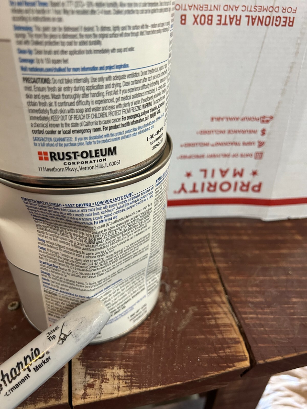 NOS 2-pack lot RustOleum Chalked Ultra Matte Paint Quart Aged Gray Light Tint