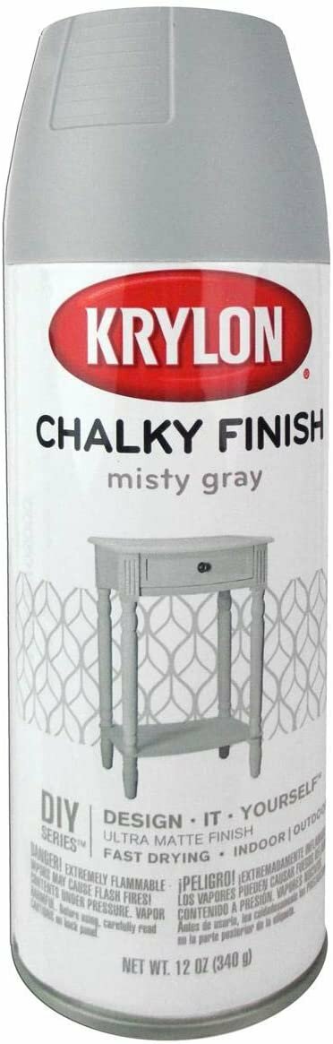 Krylon K04102000 12 Oz Misty Gray Chalky Finish Spray Paint