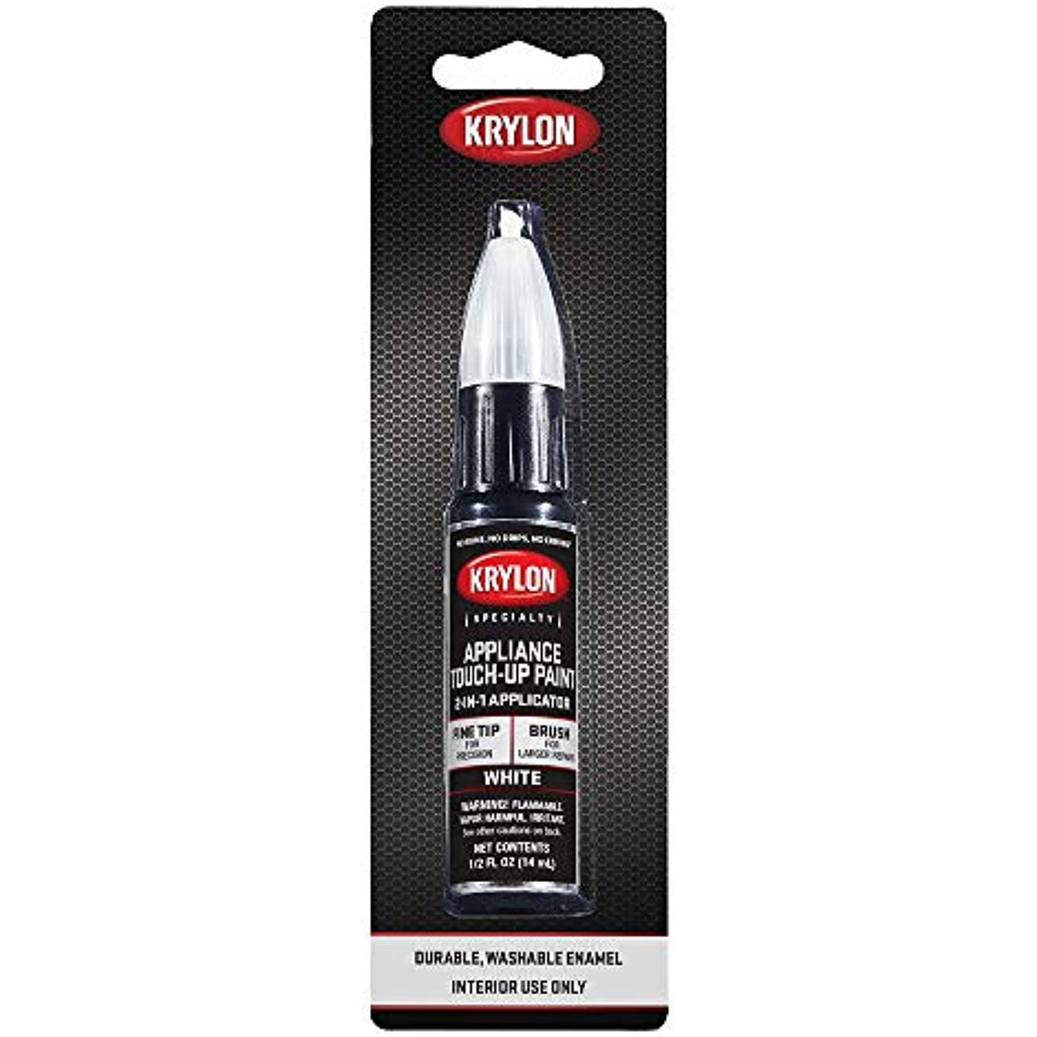 Krylon K07700A00 Appliance Touch Up Paint Tubes, White, 1/2 Ounce