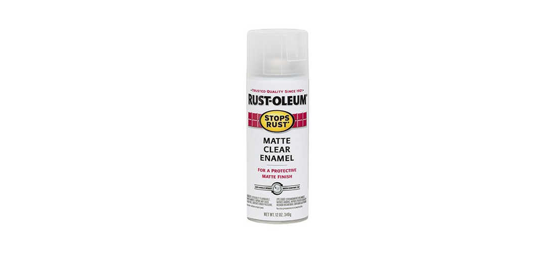 STOPS RUST Enamel Spray Paint, Matte, Clear, 12 oz, Aerosol Can