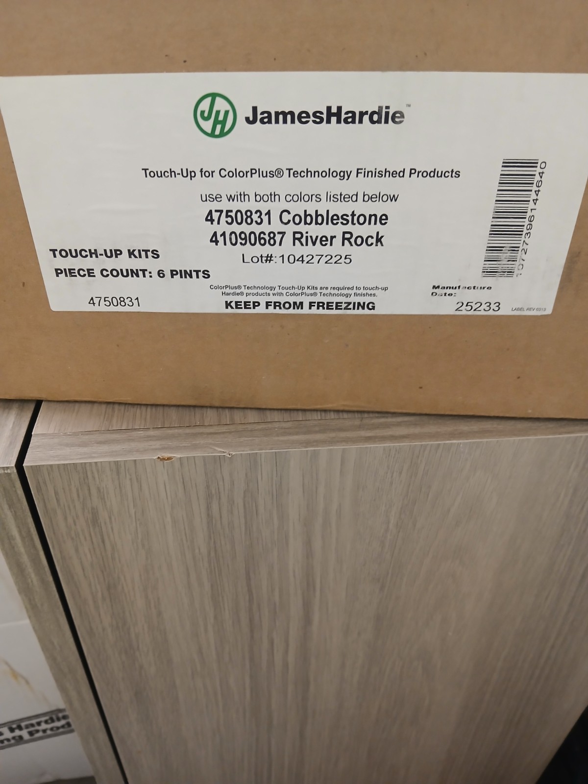(6) James Hardie ColorPlus Technology Touch-Up kit. Cobblestone / River Rock