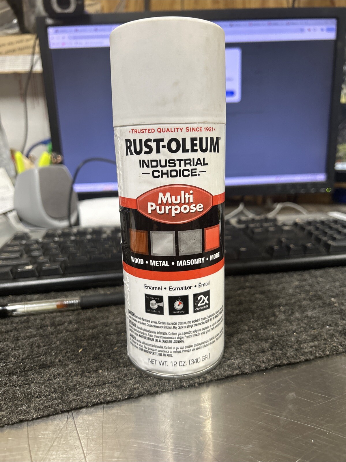 Rust-Oleum 1690830V Spray Paint, White, Flat, 12 Oz