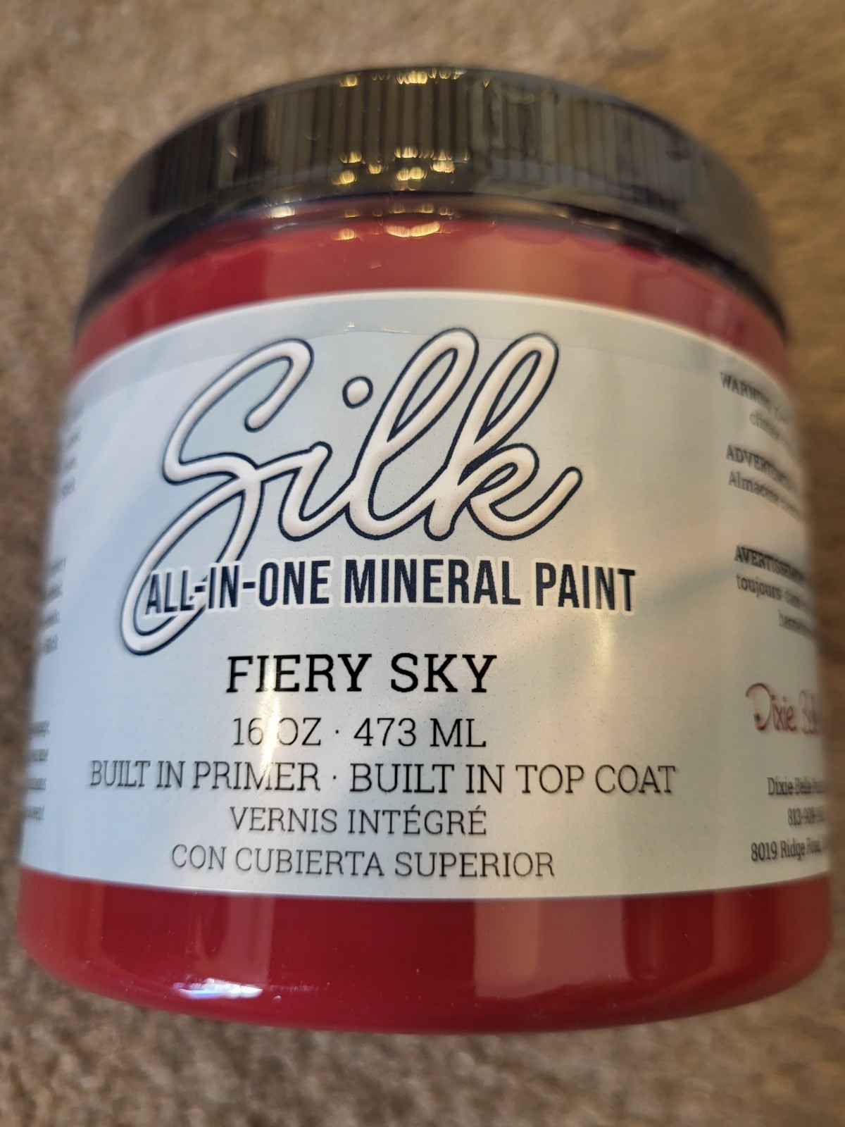 DIXIE BELLE SILK ALL IN ONE MINERAL PAINT FIERY SKY Red 16 oz NEW