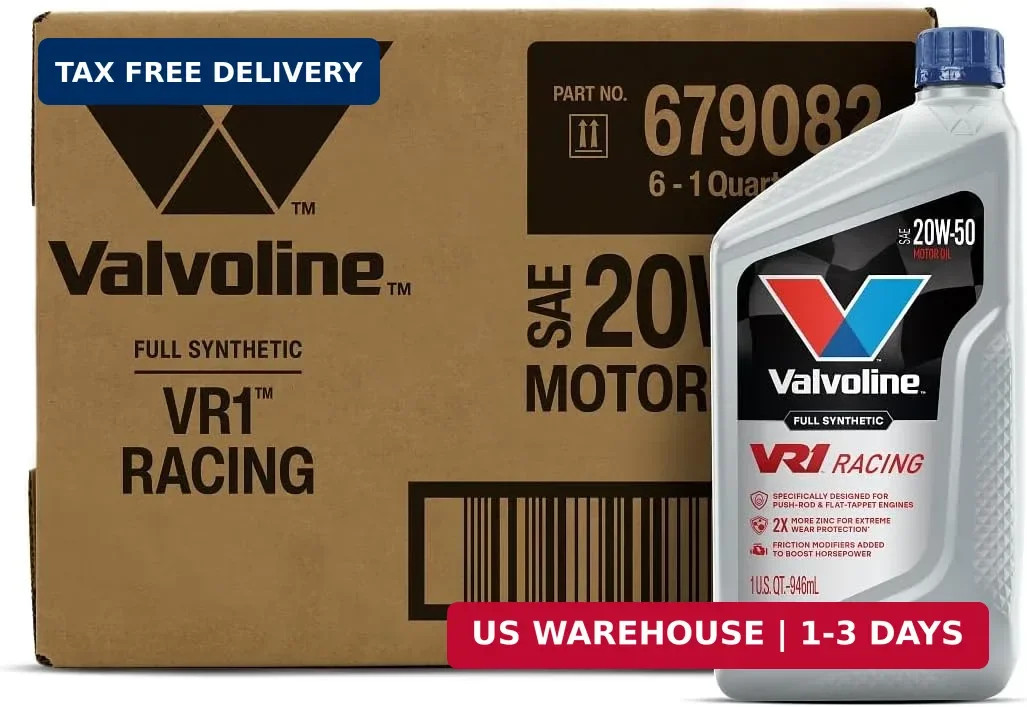 Valvoline VR1 Racing Synthetic SAE 20W-50 Motor Oil 1 QT, Case of 6