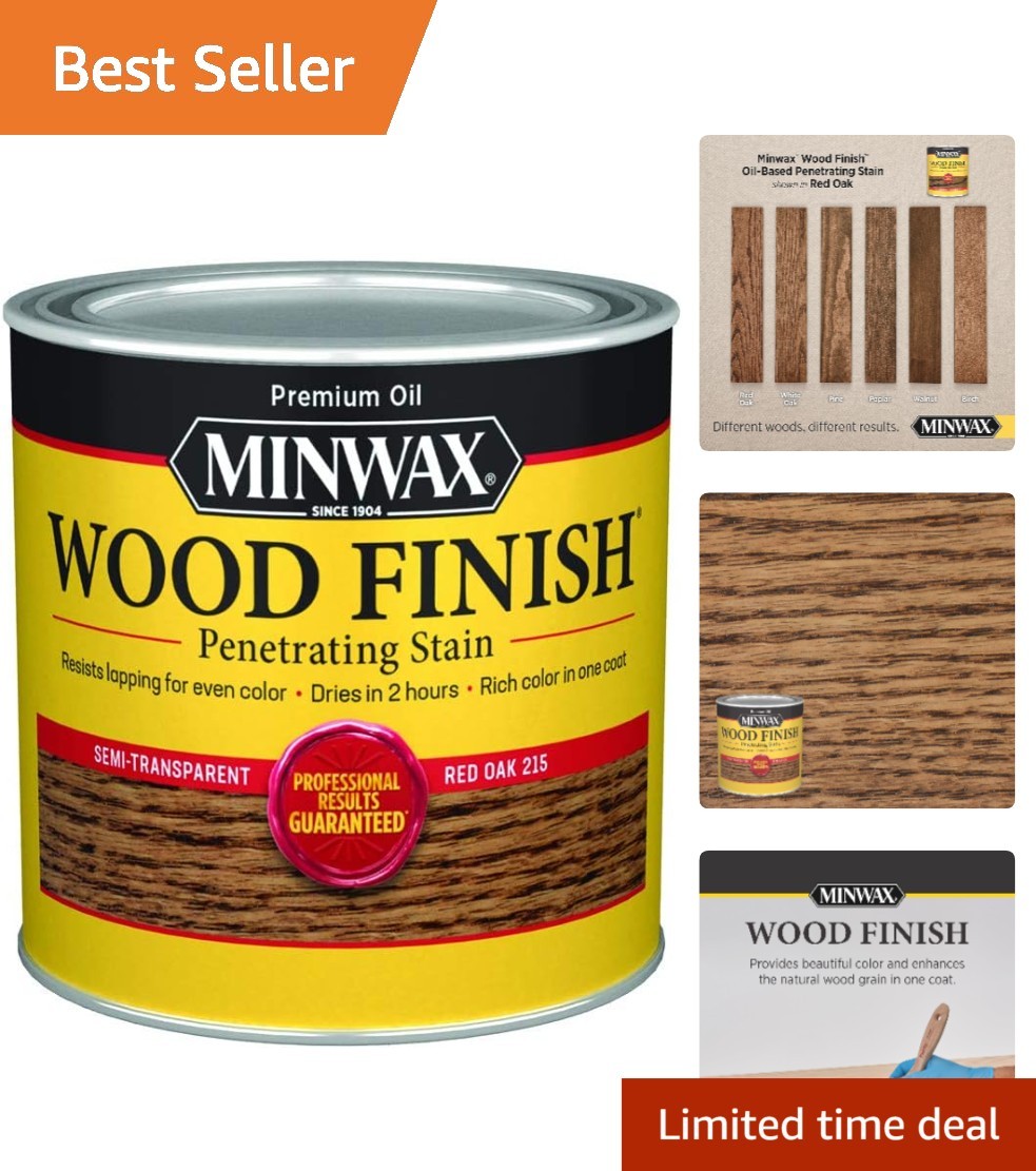 Minwax Red Oak Stain – 1/2 Pint Oil-Based Wood Finish for Interior Projects