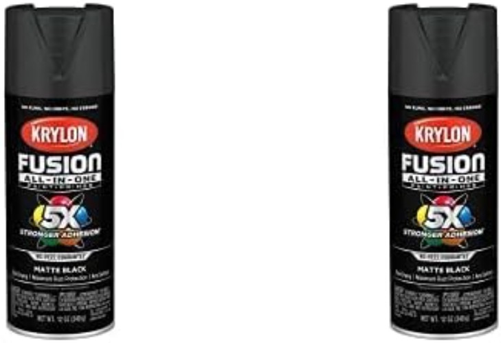 Fast Drying Fusion Spray Paint – Matte Black Finish, 2 Pack for Any Project