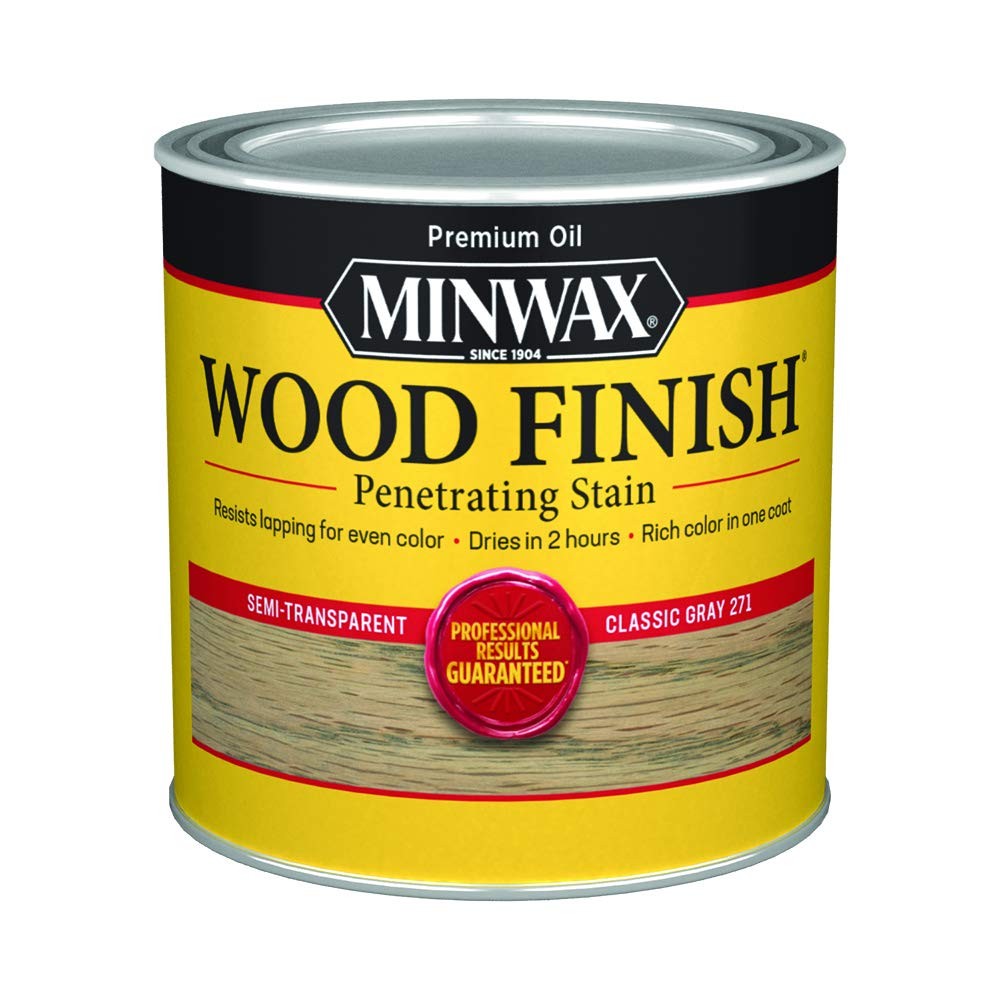 Minwax 227614444 Wood Finish, Classic Gray, 1/2 Pint Pint, Gray