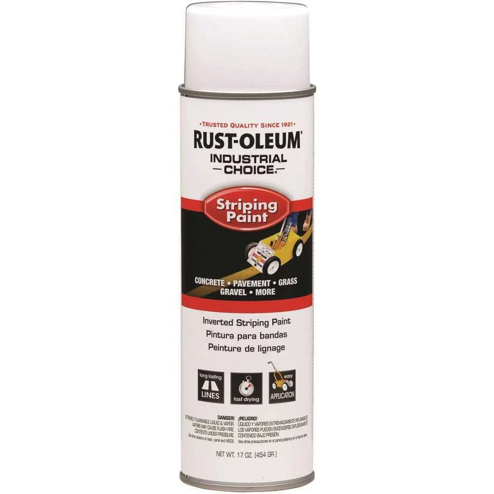 Rust-Oleum 1691838V Industrial Choice Striping Paint, 18 Oz, White, Solvent