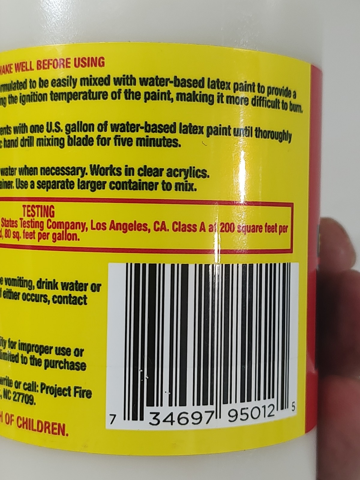 Fire Retardant Paint Additive For Water-based Latex Paints 8 Oz 1 Gallon Mix