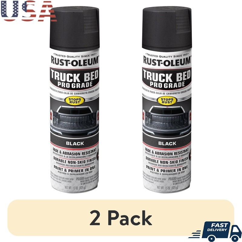 Truck Bed Coating Spray Paint Primer 2 Pack Professional Rust Resistant Non Skid