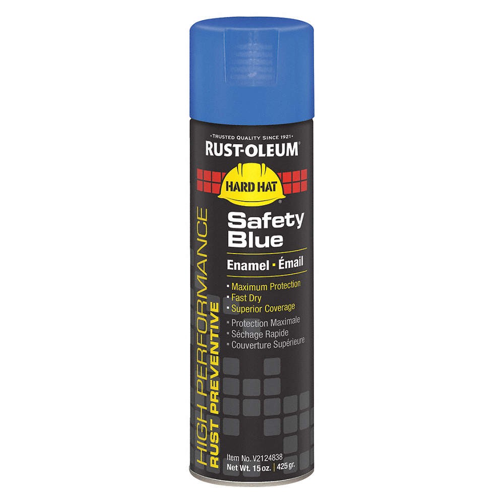 RUST-OLEUM V2124838 Spray Paint,Safety Blue,15 oz. 5H896