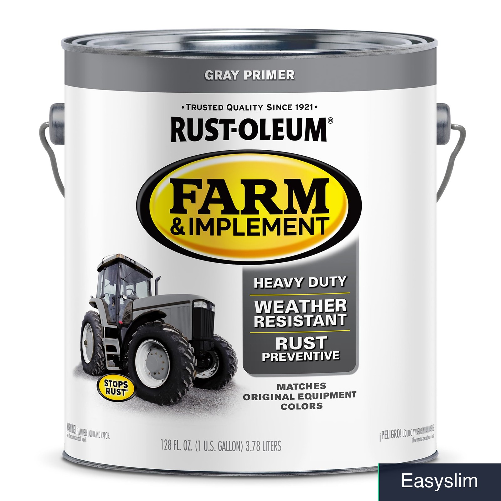 Enamel Primer Paint 1 Gallon Gray Farm Implement Rust Preventative