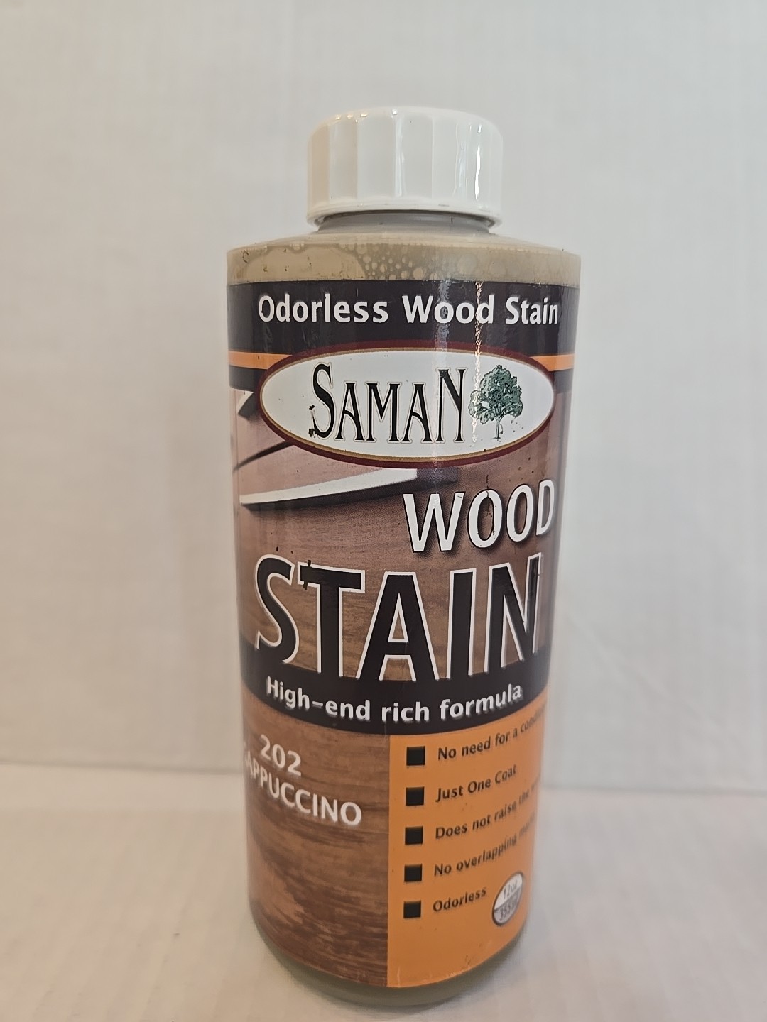 SamaN Wood Stain Natural Furniture 202 Cappuccino 12 oz Odorless Rich Color