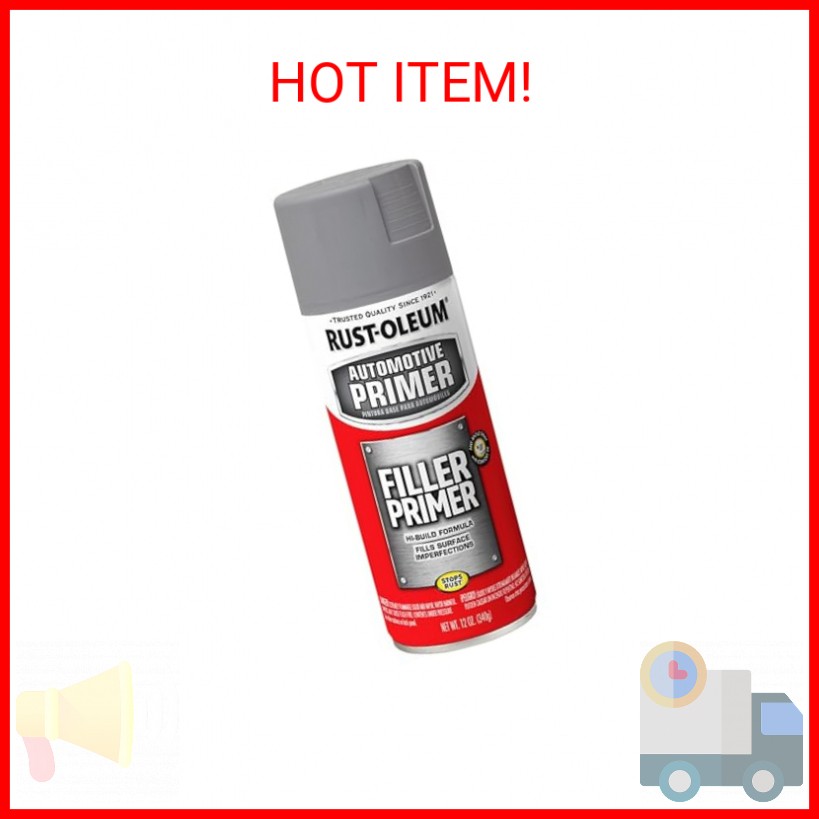 Rust-Oleum 249279 Automotive Filler Primer Spray, 11 oz, Gray