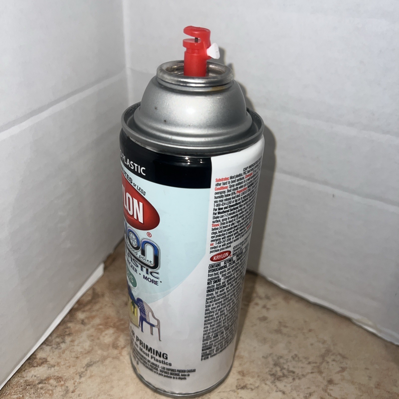 Krylon Fusion For Plastic Gloss White 2320 Aerosol Spray Paint 12 oz K02320007
