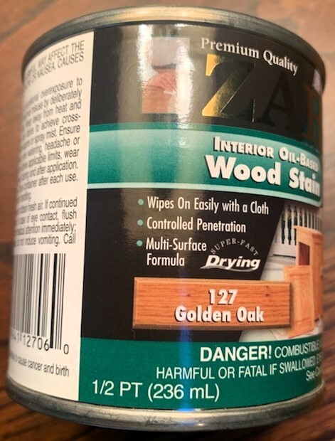 Zar Interior Stain, 127 GOLDEN OAK 1/2 pint