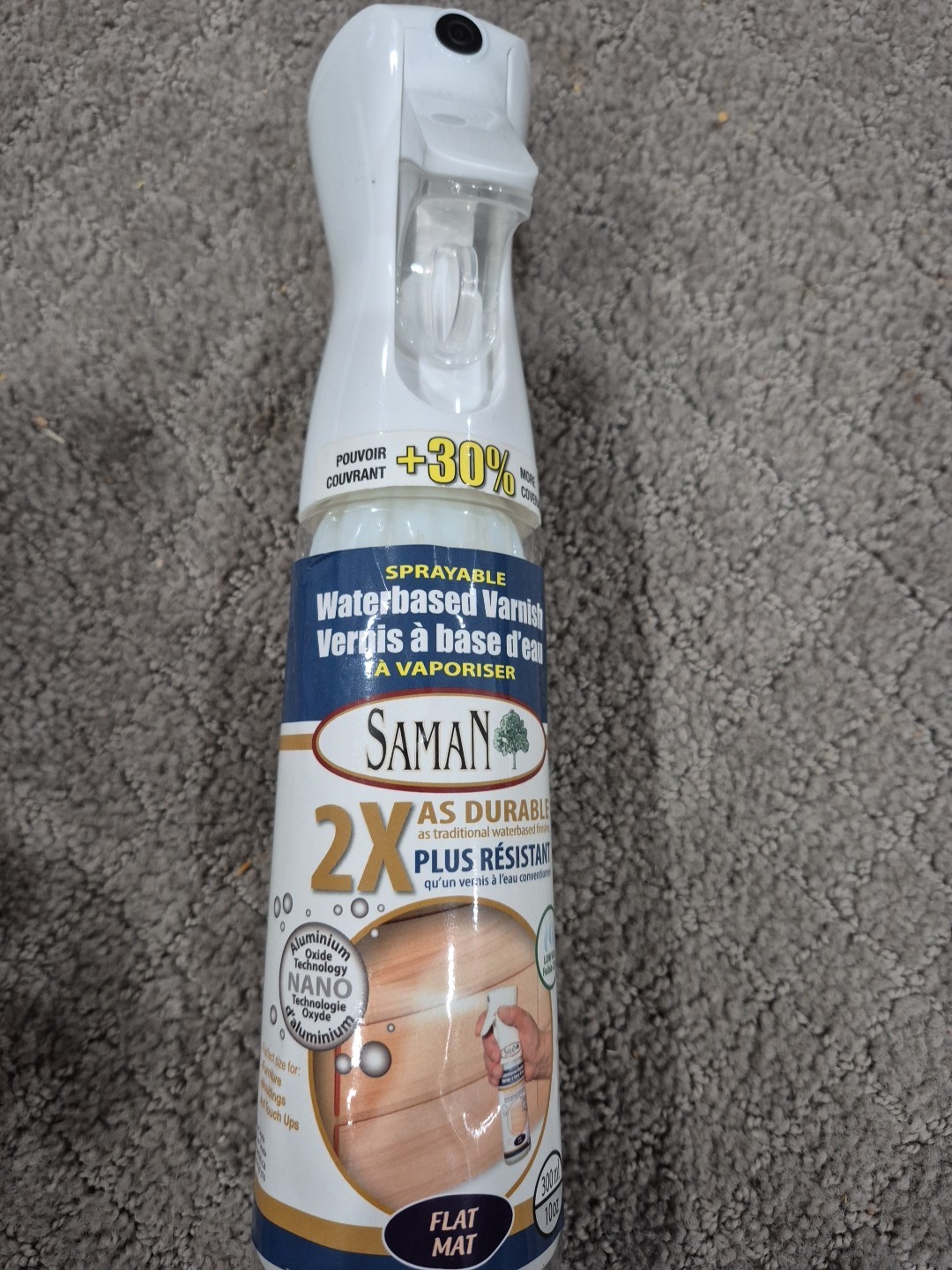 Saman Waterbased Flat Varnish 2x Durable Spray Protects Decorative Surfaces A8