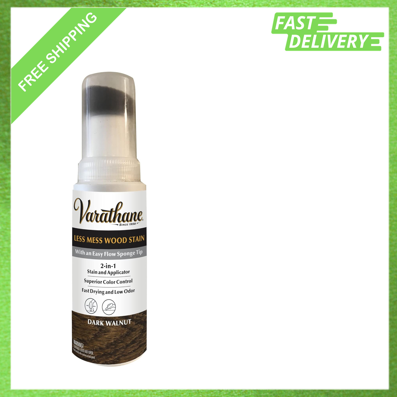 Wood Stain and Applicator 4 Oz Dark Walnut Water Based Crafts and Small Projects