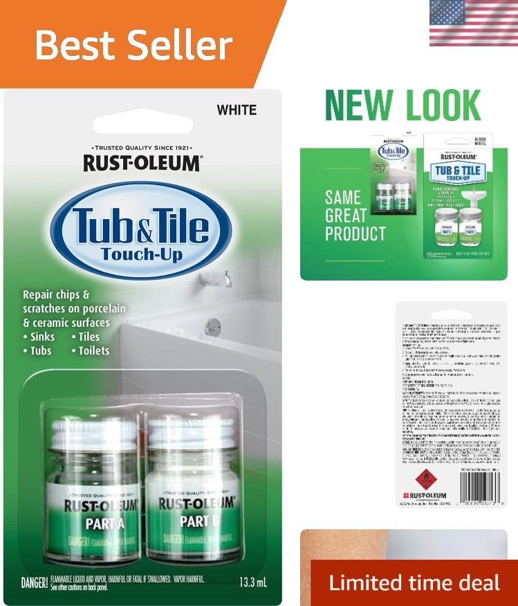 Tub & Tile 2-Step Touch Up White Paint | Bathroom Surface Refresh, Ceramic, P…