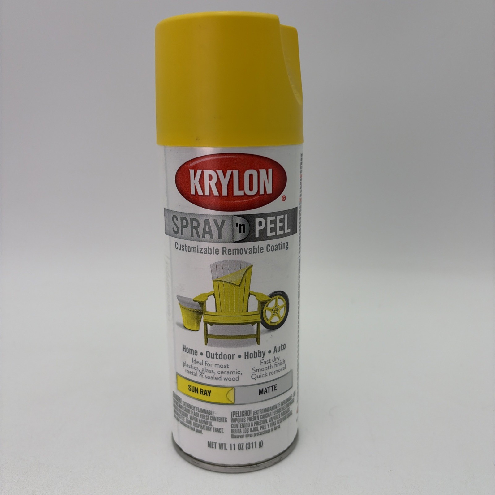 Krylon Spray N Peel Removable Coating Sun Ray Yellow Matte Spray Paint 11 Oz Can