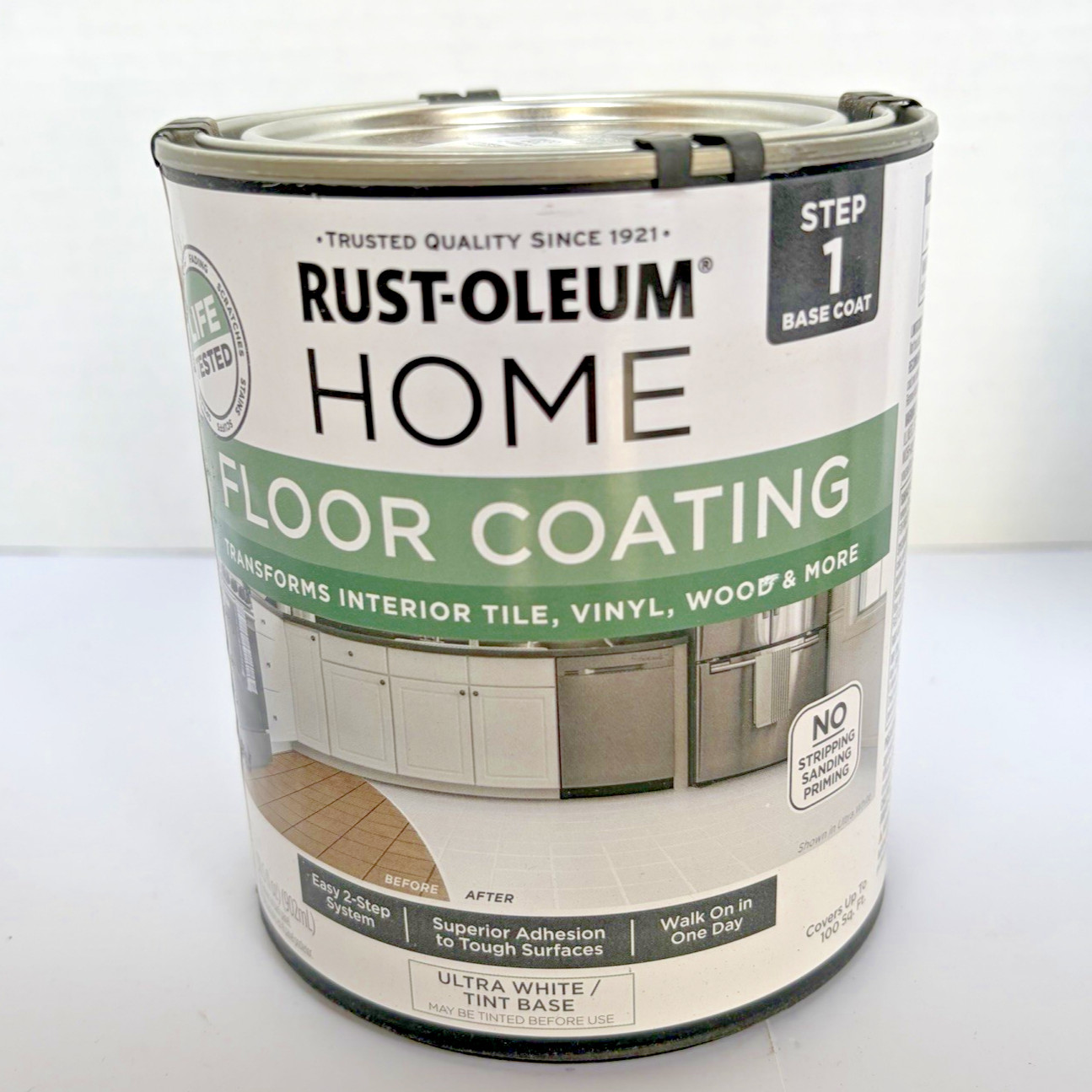 Rust-Oleum HOME Interior Floor Coating Kit 367594 2-Part Matte Greige 2 Qt New