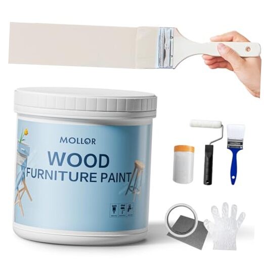 Matte Finish Wood Paint for Furniture, Durable 32 Fl Oz (Pack of 1) Cream White