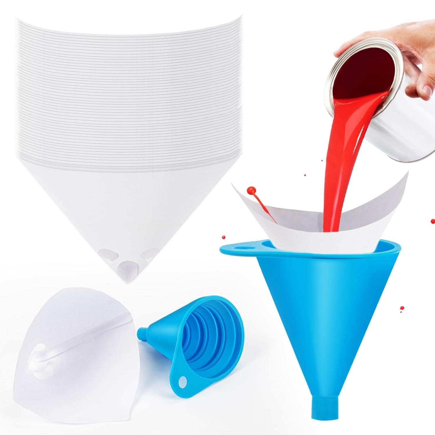 75 Paint Strainers Paper Cone – Mixing Cup Strainer Fine Mesh Filters…