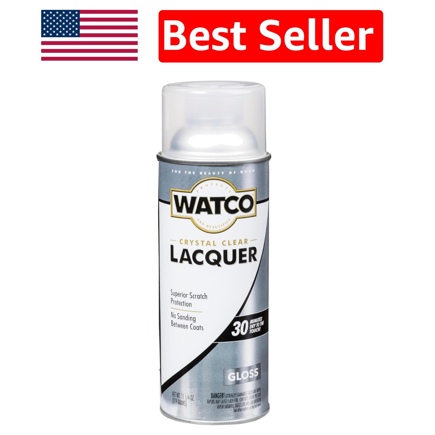 Quick Drying 11.25 Oz Clear Gloss Lacquer Spray – Perfect for DIY Wood Finishing