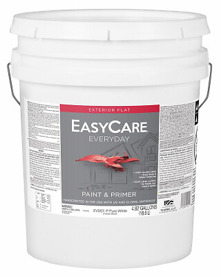 EasyCare EVDEFP-5G Everyday Exterior Latex Paint, Flat, Pastel Base, 5 Gallon –