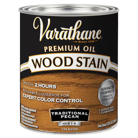 Varathane 211713H Premium Wood Stain, Oil Based, Traditional Pecan, 1 Quart