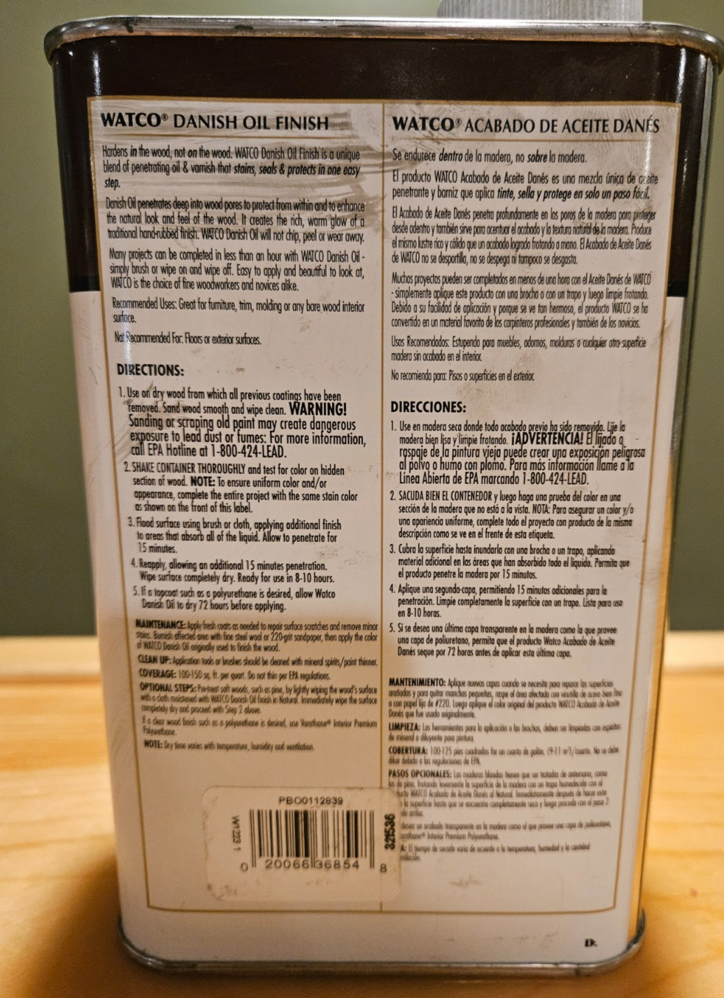 Watco Danish Oil Finish – 321536 Carbon Gray – 1 Quart