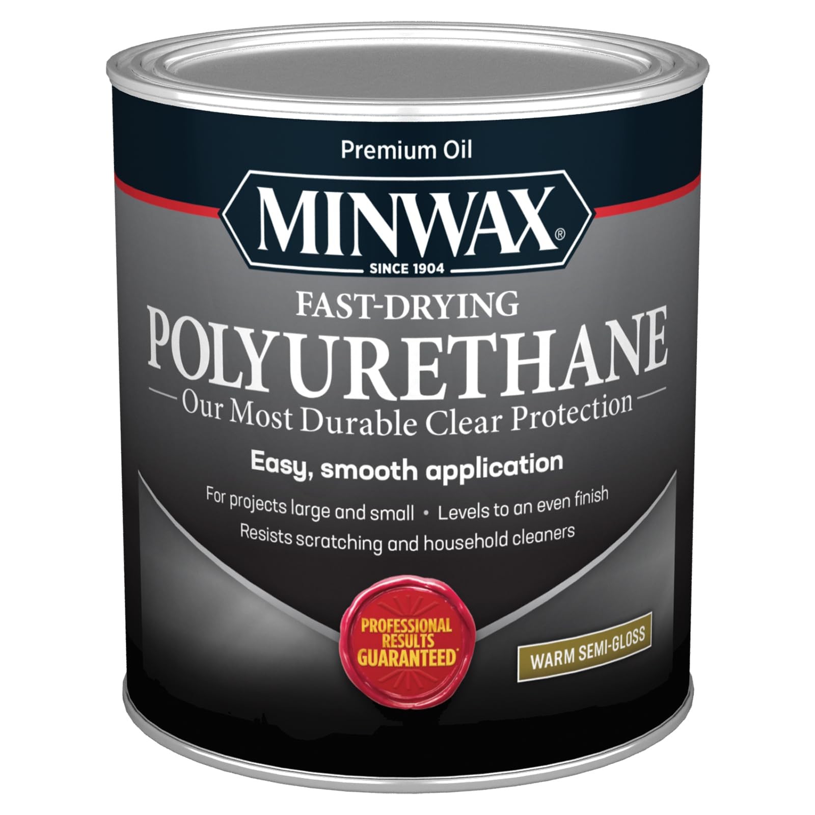 Minwax Fast Drying Polyurethane Protective Wood Finish, Quart, Semi-Gloss