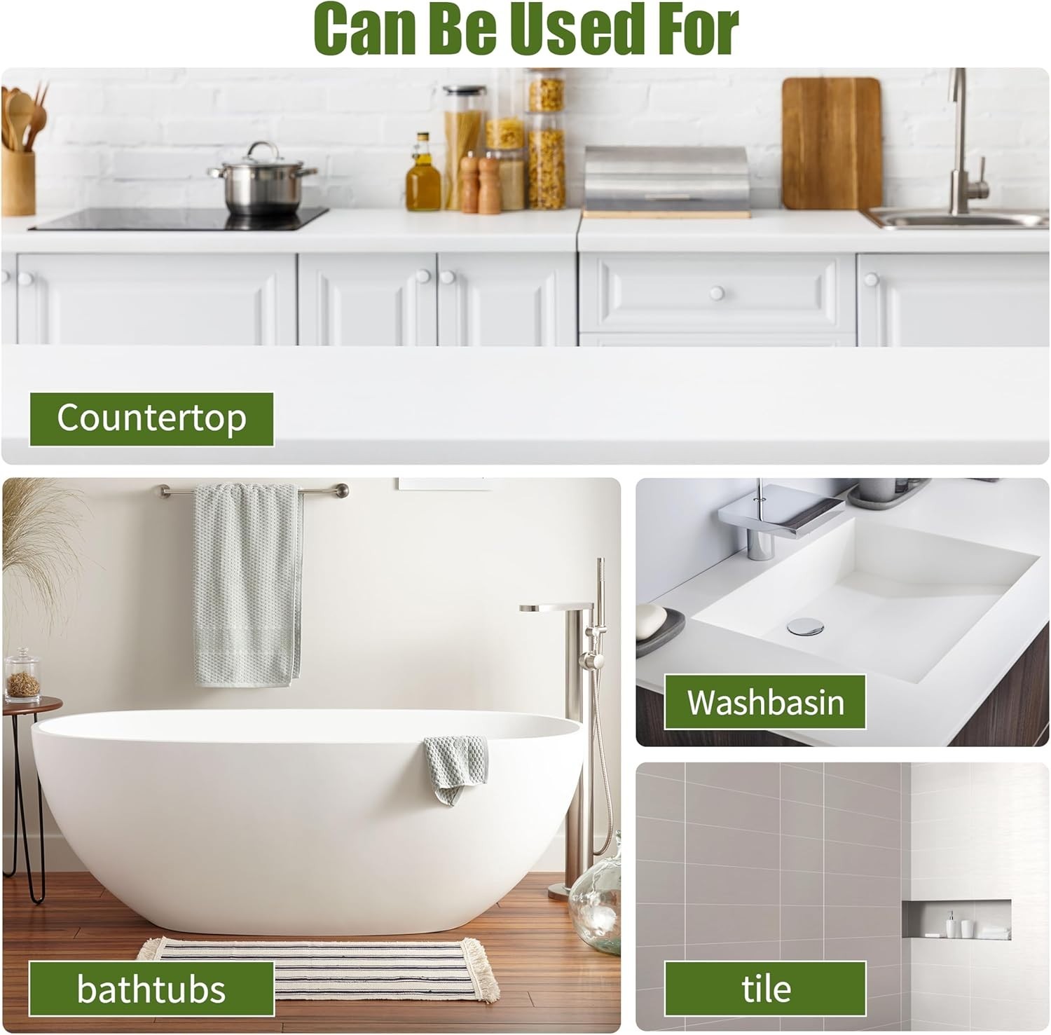 32Oz White Ceramic tub and tile Paint Refinishing Kit Bathtub Bathroom wall Pain