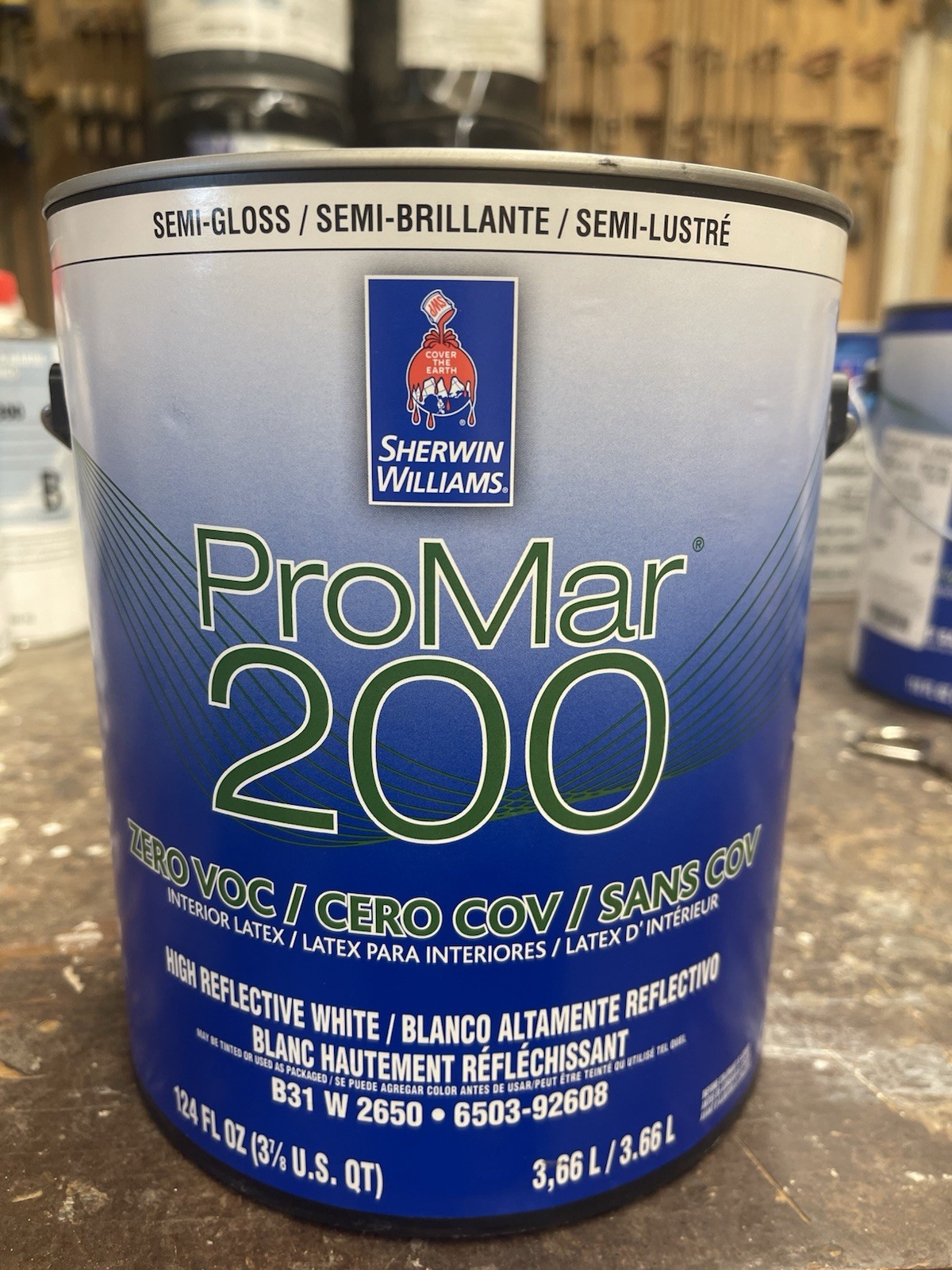 1 Gal. Sherwin Williams ProMar 200 Interior Paint/ Bone White/ Semi – Gloss