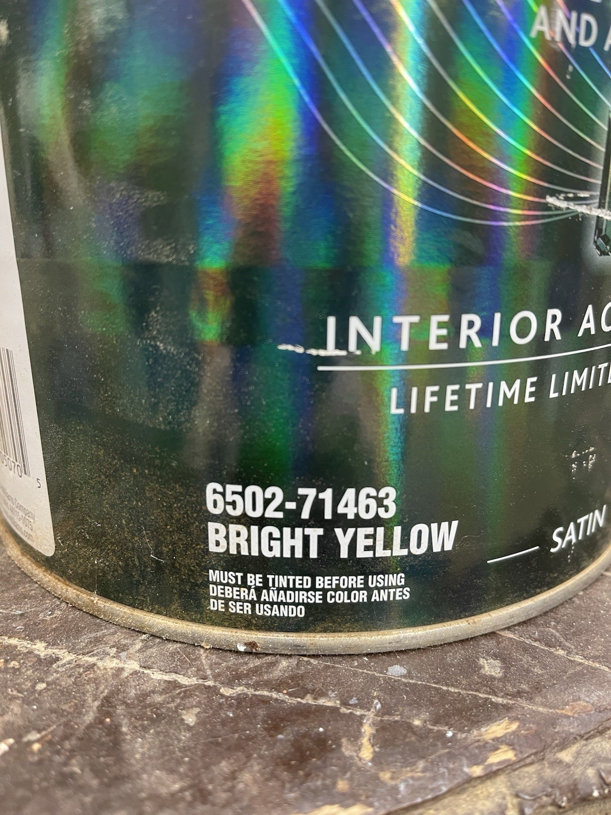 Sherwin Williams Emerald Interior Latex Water Base Paint/Satin/ Bright Yellow