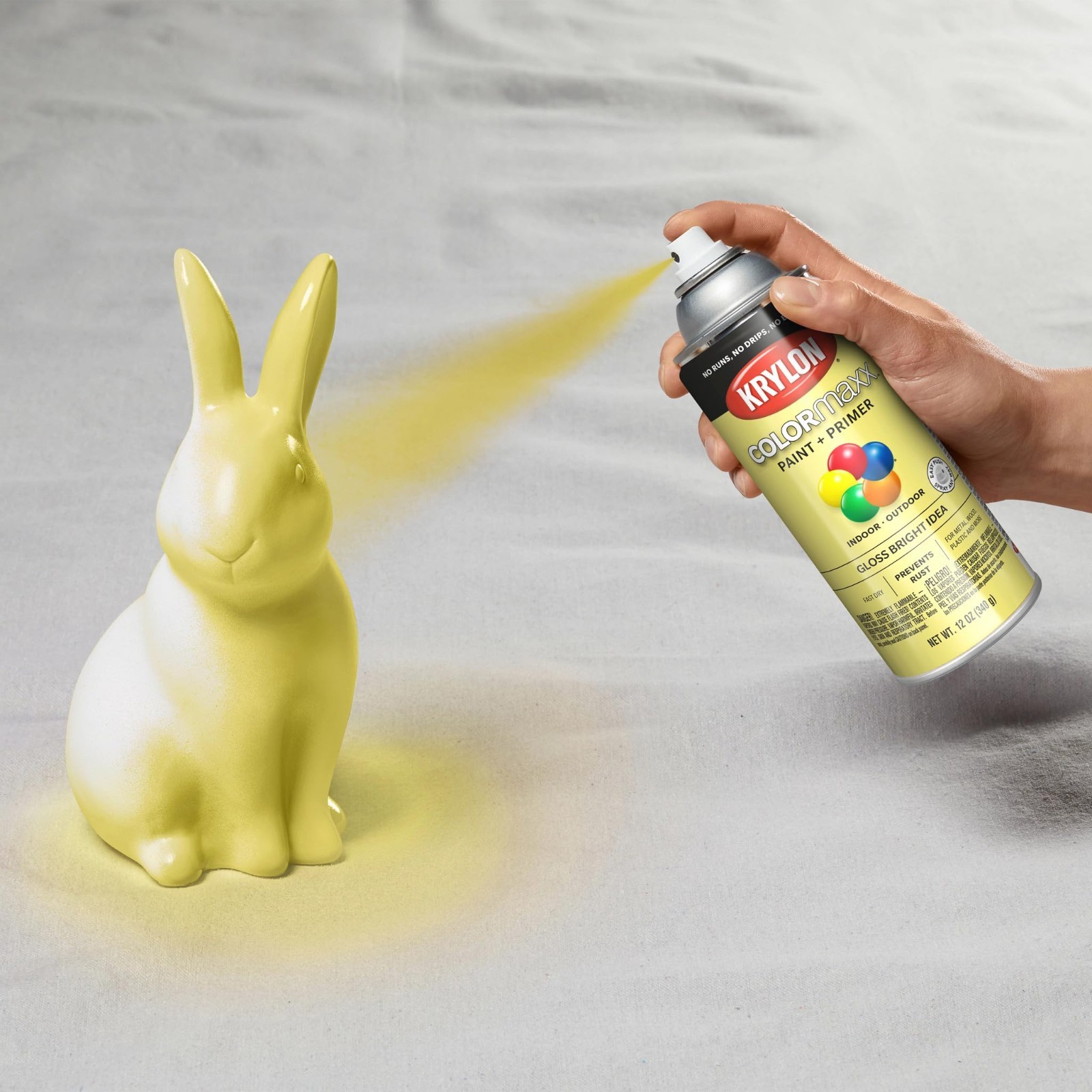 Gloss Spray Paint 12 Oz, Bright Idea Color, Fast-Drying, Indoor/Outdoor Use