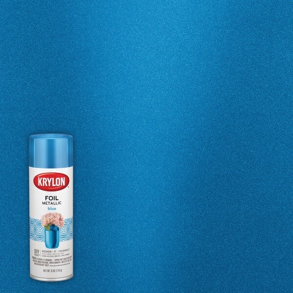 (6)- Krylon 8 Oz. Premium Foil Metallic Blue Spray Paint Model: K01082000