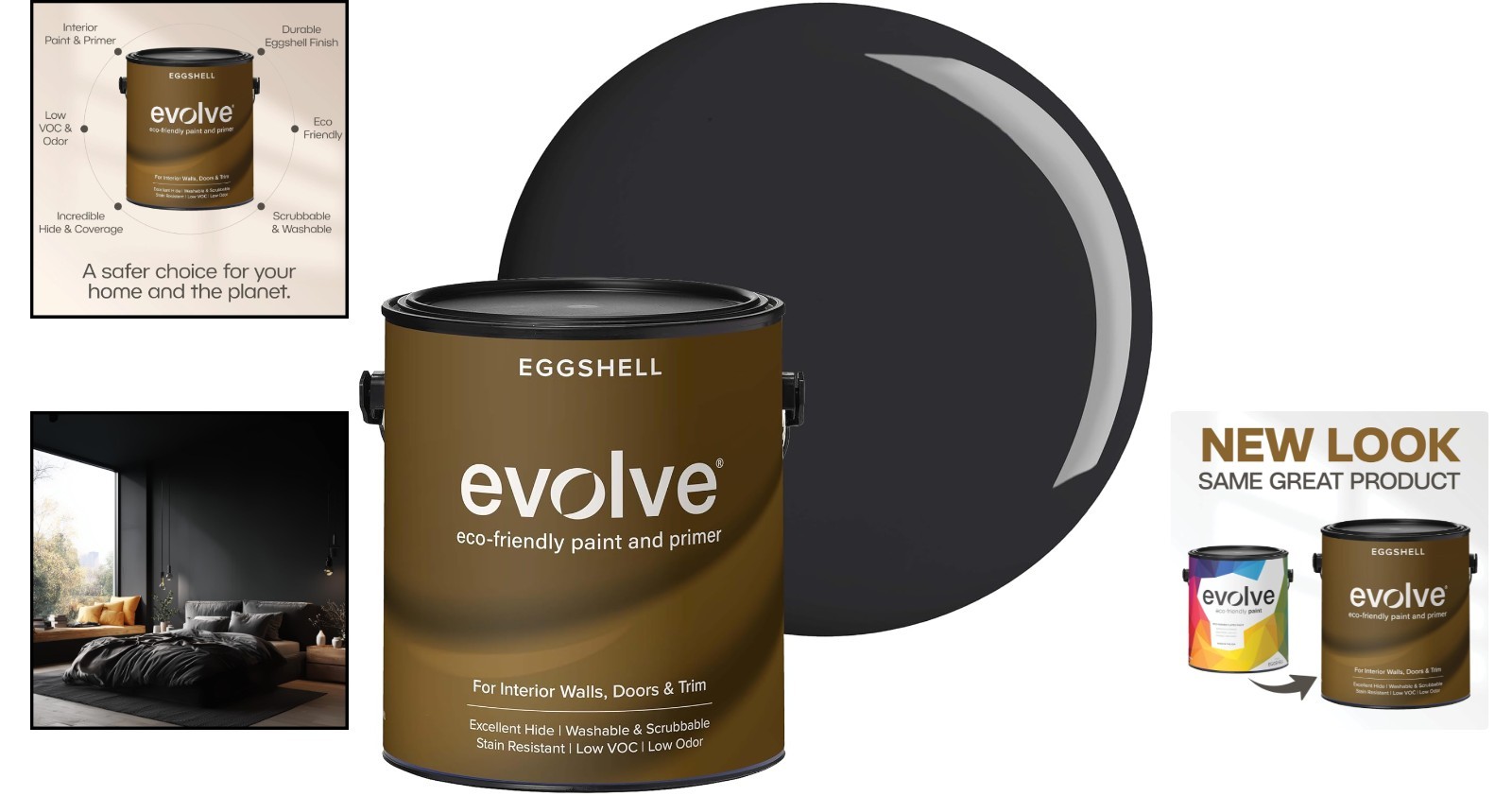 Versatile 1 Gallon Eggshell Black Iron Paint & Primer – Excellent Hide, Low Odor