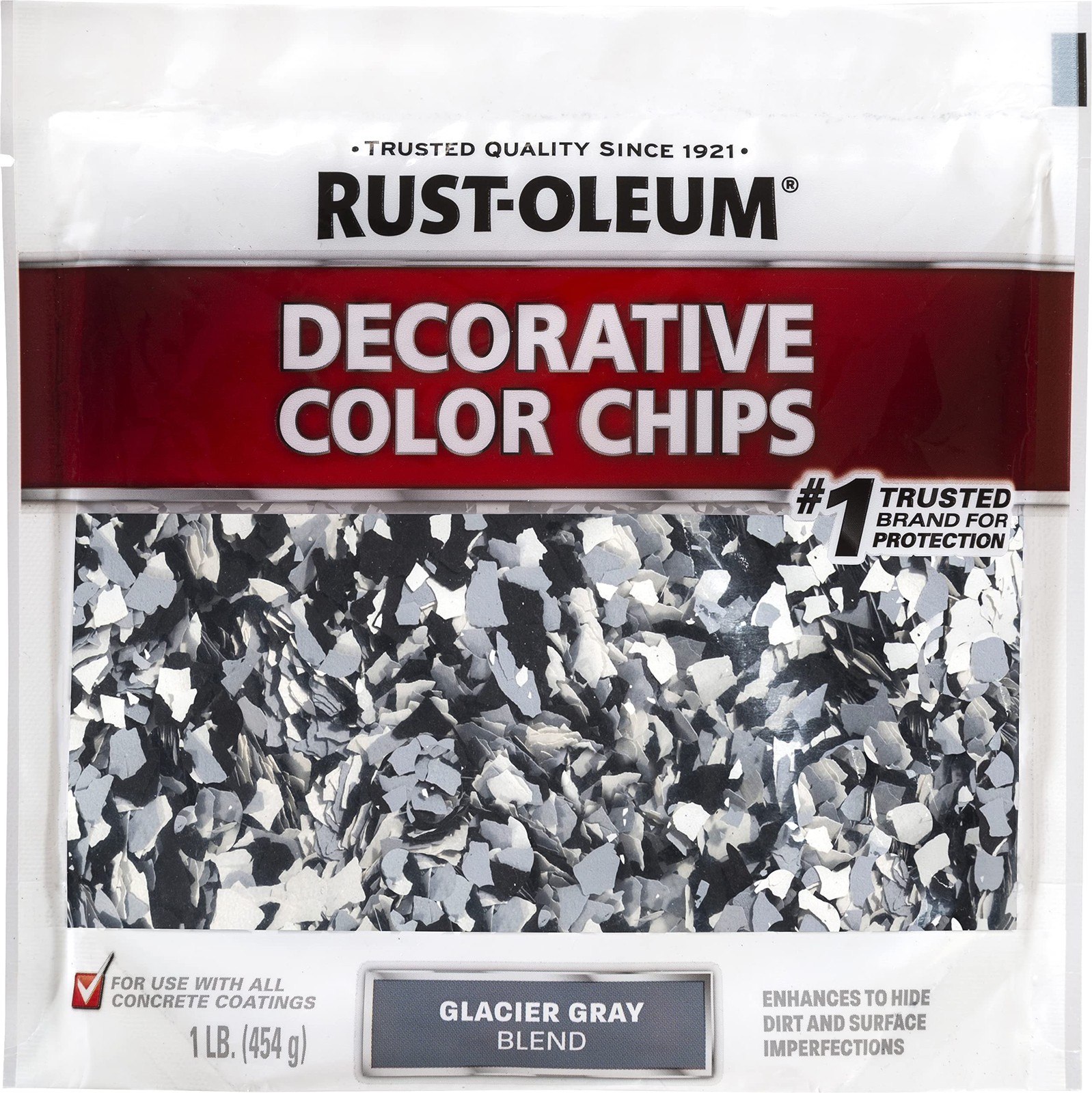 Rust Oleum 16 Ounce Glacier Gray Blend Decorative Color Chips For Concrete Co…